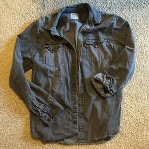 Levi’s Black/Gray Denim Button-down Shirt/Jacket